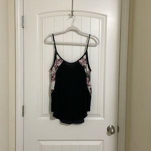 Beautiful Floral Contrast Spaghetti Strap Tank